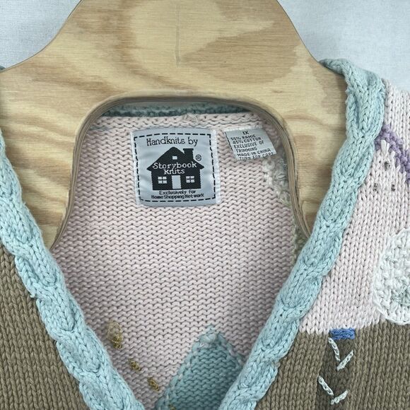 Storybook Knits Women's Cardigan Sweater Golf Novelty Argyle Button Colorful 1X - Picture 3 of 5